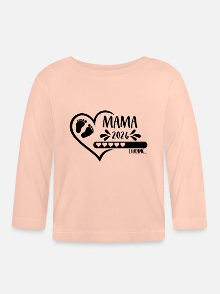 Mama 2026 loading - Baby Bio-Langarmshirt - Kristallrosa