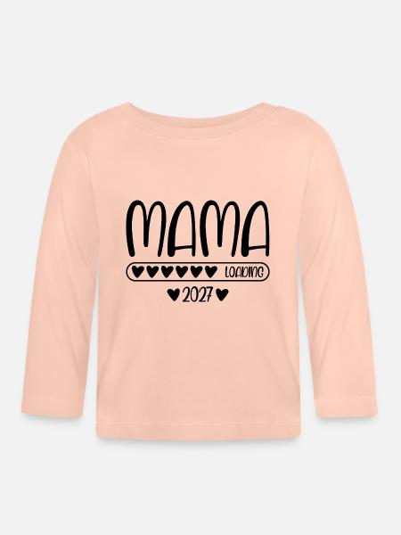 Mama 2027 loading - Baby Bio-Langarmshirt - Kristallrosa