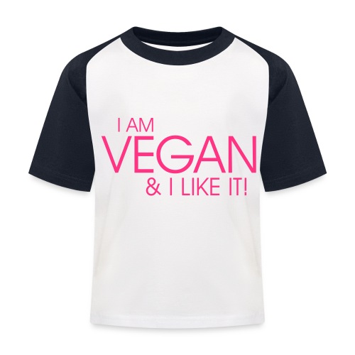 I am vegan and I like it - Kinder Baseball T-Shirt
