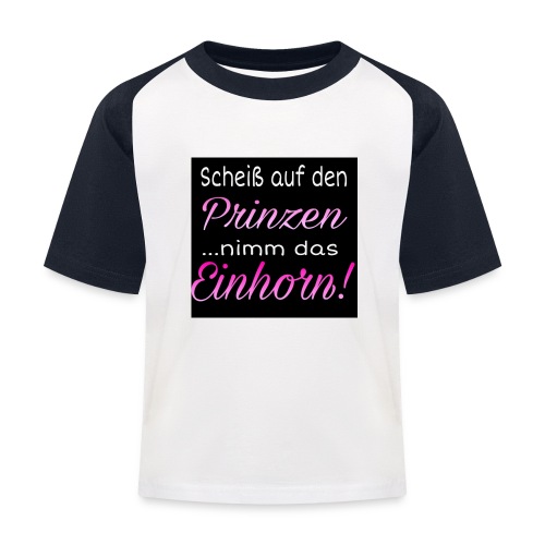 Prinz Einhorn - Kinder Baseball T-Shirt