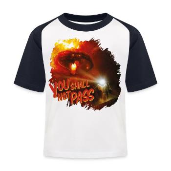 Der Herr Der Ringe Gandalf Und Der Balrog Zitat - Kinder Baseball T-Shirt - Weiß/Navy - Vorne