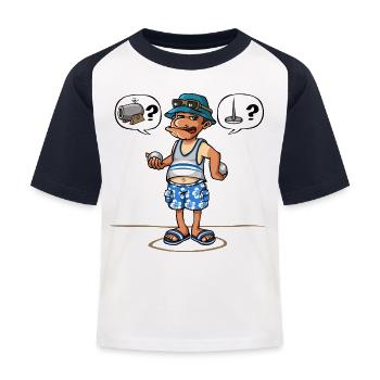 le joueur de pétanque - T-shirt baseball Enfant - blanc/marine - Devant