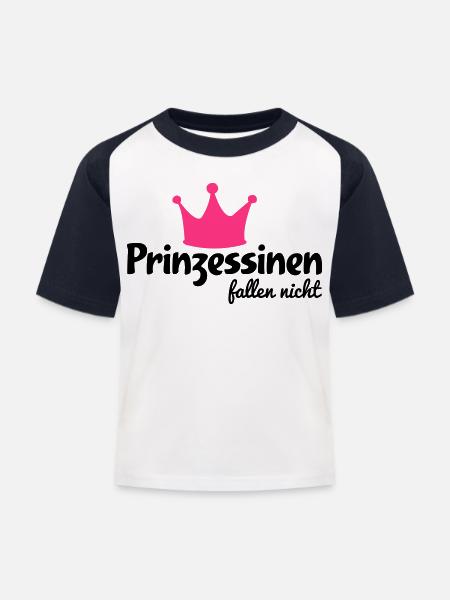 lustig - Kinder Baseball T-Shirt - Weiß/Navy