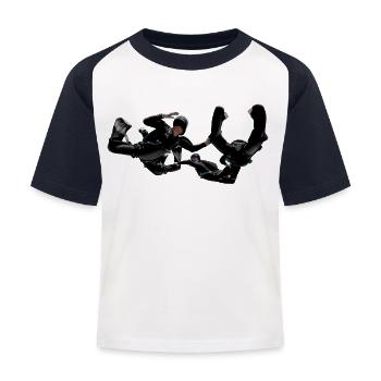 Skydivers - Kids' Baseball T-Shirt - white/navy - Front
