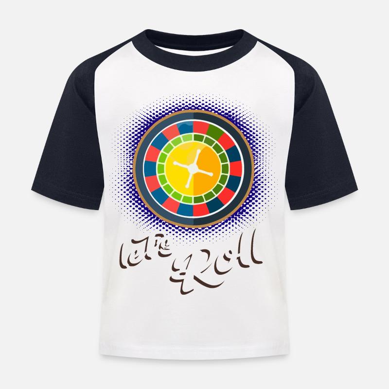 Lebendige Roulette-Inspiration - Kinder Baseball T-Shirt - Weiß/Navy