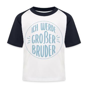 Großer Bruder - Kinder Baseball T-Shirt - Weiß/Navy - Vorne