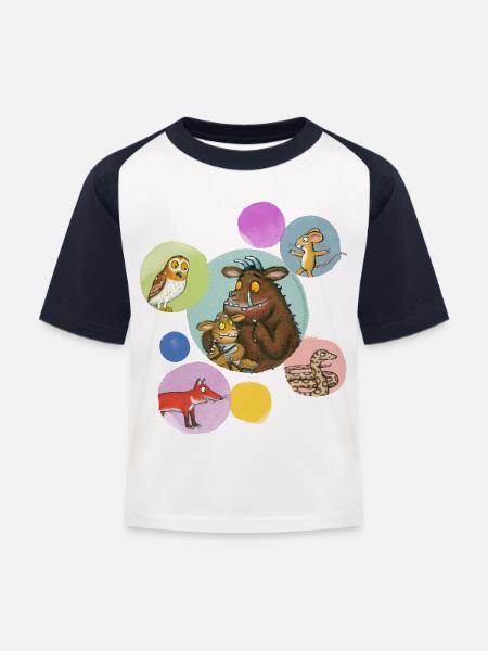 Der Grüffelo Freunde Bubbles - Kinder Baseball T-Shirt - Weiß/Navy