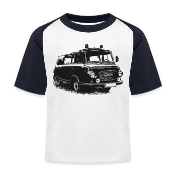 Barkas à la lumière bleue - T-shirt baseball Enfant - blanc/marine - Devant