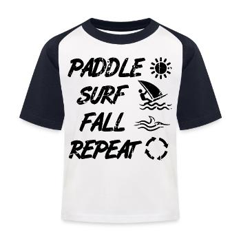 Windsurf Techniken - Kinder Baseball T-Shirt - Weiß/Navy - Vorne