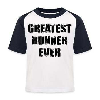 Great runner - Kids' Baseball T-Shirt - white/navy - Front