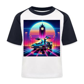Retour vers le futur retro futuriste années 80 - T-shirt baseball Enfant - blanc/marine - Devant