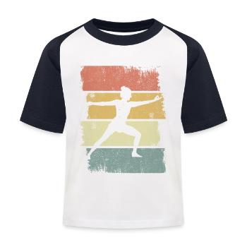 Yogini Sketch - Kids' Baseball T-Shirt - white/navy - Front