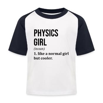 Physik Physik Physik Physik - Kinder Baseball T-Shirt - Weiß/Navy - Vorne