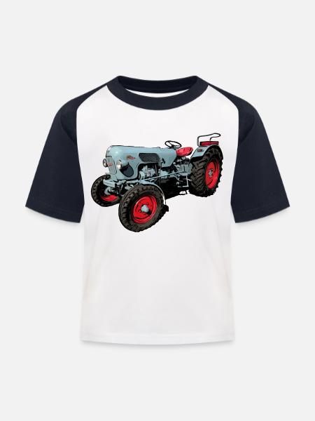 Eicher Tiger EM 235 - Kinder Baseball T-Shirt - Weiß/Navy