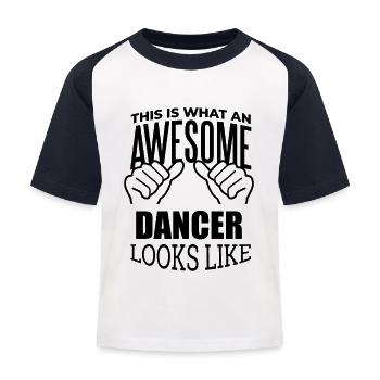 danser - T-shirt baseball Enfant - blanc/marine - Devant