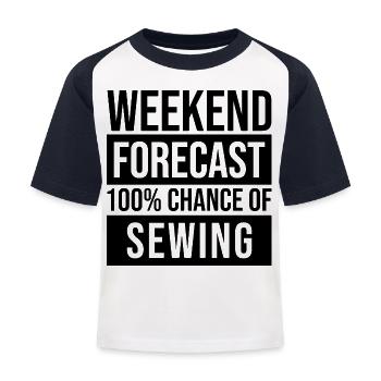 couture - T-shirt baseball Enfant - blanc/marine - Devant