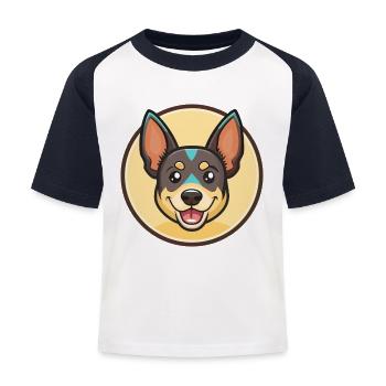 Lancashire Heeler Hunderasse Cartoon Kawaii Clipart - Kinder Baseball T-Shirt - Weiß/Navy - Vorne