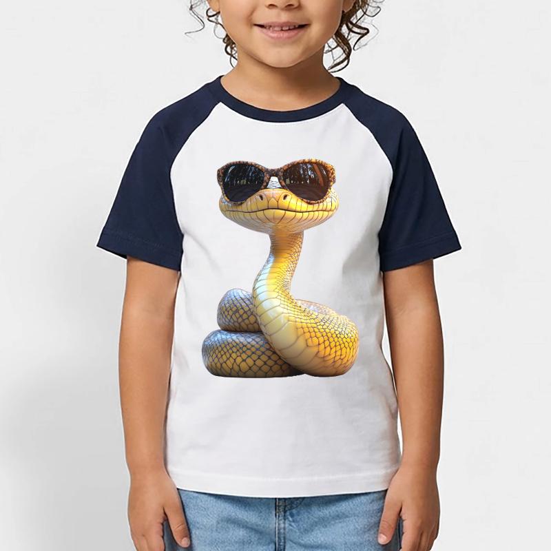 Snake Python Cobra Mamba Rattlesnake Snake Kids' Baseball T-Shirt