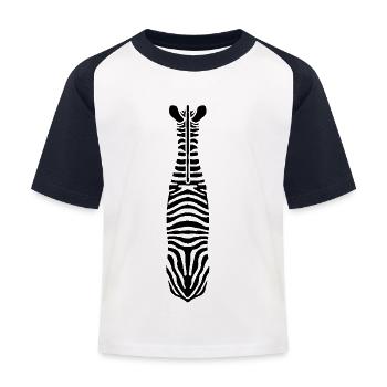 Zebra with Unique Stripes - Kids' Baseball T-Shirt - white/navy - Front