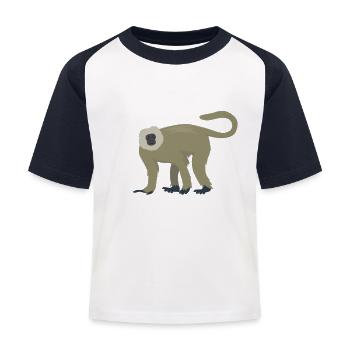 Langur élégant - T-shirt baseball Enfant - blanc/marine - Devant