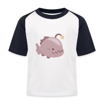 Poisson-grenouille bioluminescent - T-shirt baseball Enfant - blanc/marine - Devant
