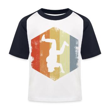 Breakdancer Vintage Look - T-shirt baseball Enfant - blanc/marine - Devant