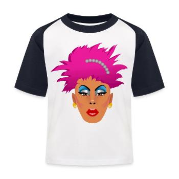 Pink Drag Queen - Kids' Baseball T-Shirt - white/navy - Front