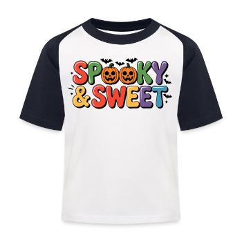 Motif d’Halloween effrayant et doux - T-shirt baseball Enfant - blanc/marine - Devant