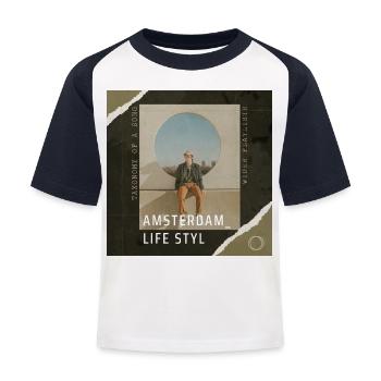 Amsterdam Stile di vita - Maglietta da baseball per bambini - bianco/navy - Fronte
