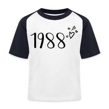 1988 - Kids' Baseball T-Shirt - white/navy - Front
