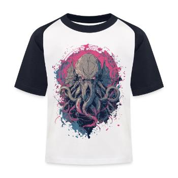 Cthulhu Horror - Kids' Baseball T-Shirt - white/navy - Front