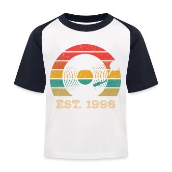 Vintage 1996 - Kinder Baseball T-Shirt - Weiß/Navy - Vorne