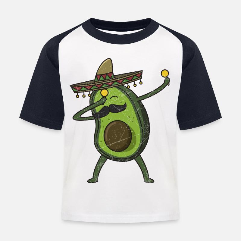 Avocado - Dab Pose - Dabbing - Gift - Kids' Baseball T-Shirt - white/navy