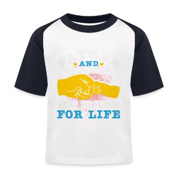 Father and Daughter - Kinder Baseball T-Shirt - Weiß/Navy - Vorne