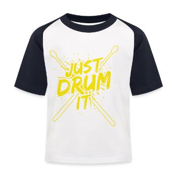 Drummers Drummers Drummers Drummers - Kids' Baseball T-Shirt - white/navy - Front