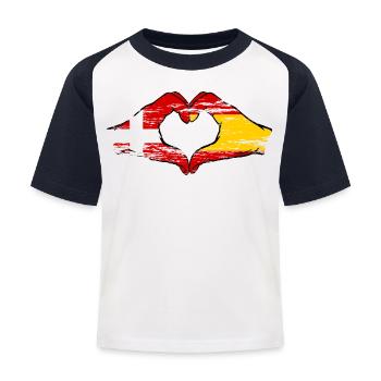 Danemark Espagne forme de coeur avec les mains utilisées - T-shirt baseball Enfant - blanc/marine - Devant