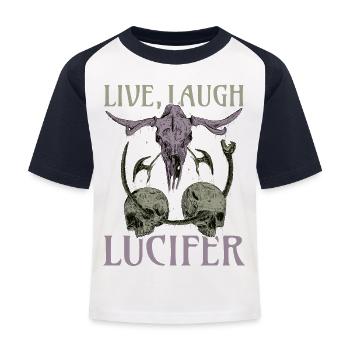 Live Love Lucifer Goth Festival Death Metal - Kids' Baseball T-Shirt - white/navy - Front