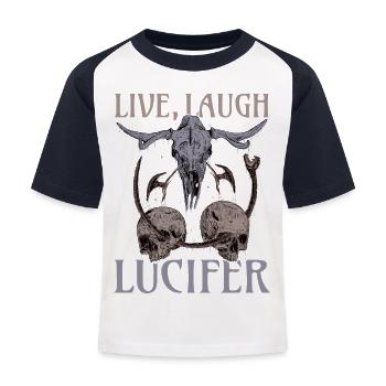 Live Love Lucifer Goth Festival Death Metal - Kids' Baseball T-Shirt - white/navy - Front