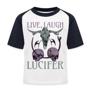 Live Love Luzifer Goth Festival Death Metal - Kinder Baseball T-Shirt - Weiß/Navy - Vorne