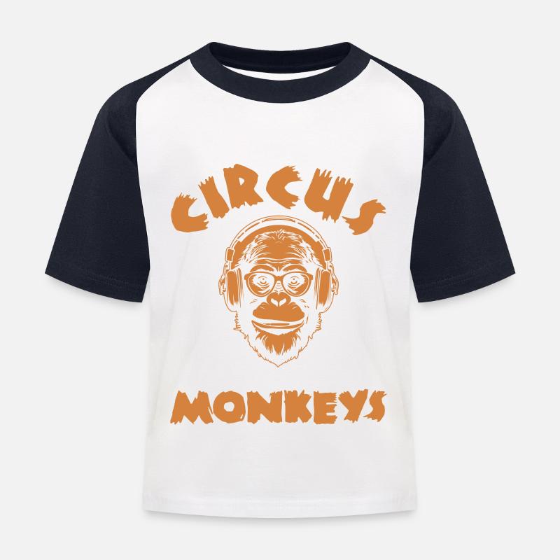 Pas mon cirque, pas mes singes ! - T-shirt baseball Enfant - blanc/marine