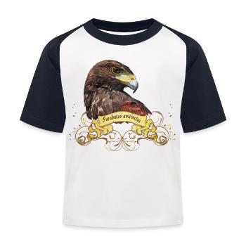 harris hawk - T-shirt baseball Enfant - blanc/marine - Devant