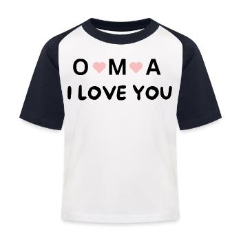 Grandma, I Love You – Gift for Dearest Grandma - Kids' Baseball T-Shirt - white/navy - Front