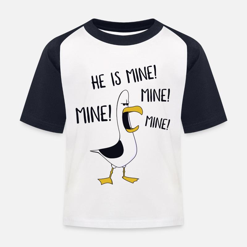Mine Seagull Mine - Kinder Baseball T-Shirt - Weiß/Navy