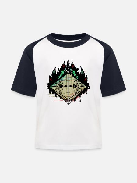 Da Vinci Code - Kinder Baseball T-Shirt - Weiß/Navy