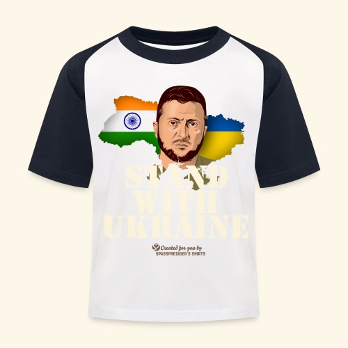 Ukraine Indien - Kinder Baseball T-Shirt