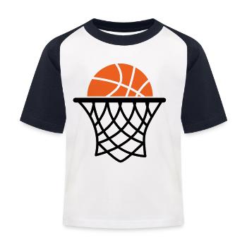 Basket-ball Joueurs de basket-ball - T-shirt baseball Enfant - blanc/marine - Devant