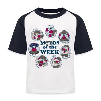 Mr. Potato Head Moods of the Week - Kinder Baseball T-Shirt - Weiß/Navy - Vorne