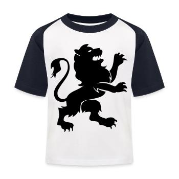 Lion Animal - T-shirt baseball Enfant - blanc/marine - Devant