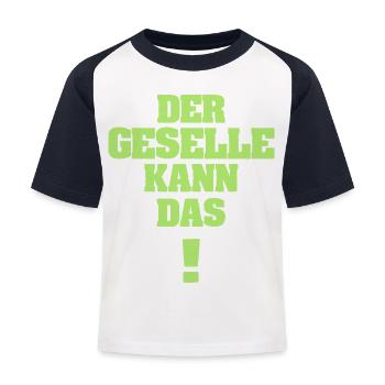 Journeyman as Funny - Kids' Baseball T-Shirt - white/navy - Front