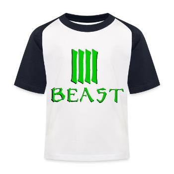 Biest Grün - Kinder Baseball T-Shirt - Weiß/Navy - Vorne
